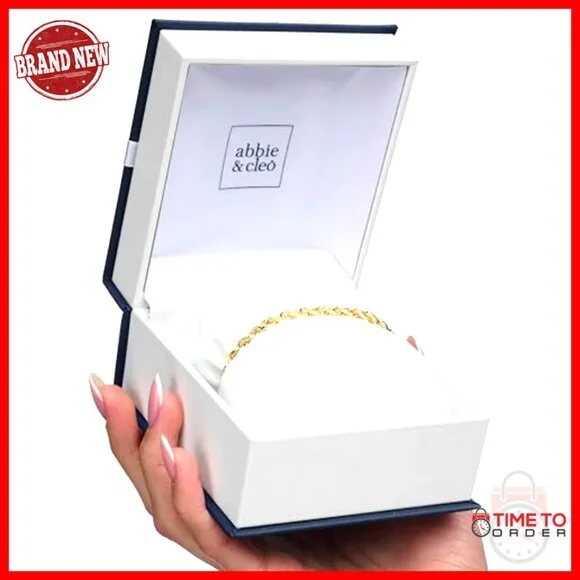 10K Gold Rope Chain Bracelet, 9 Inch, 5MM Width, Lightweight, Lobster Claw Clasp